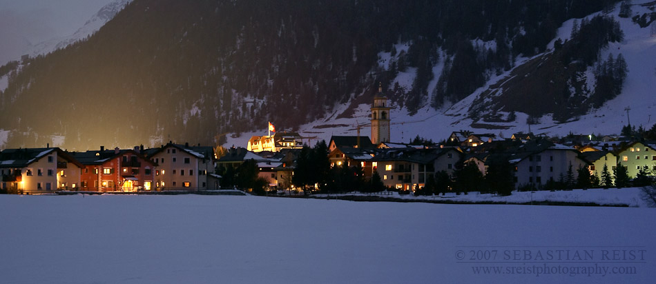 Celerina Nightscape Panorama