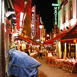 Rue des Bouchers, Brussels at Night